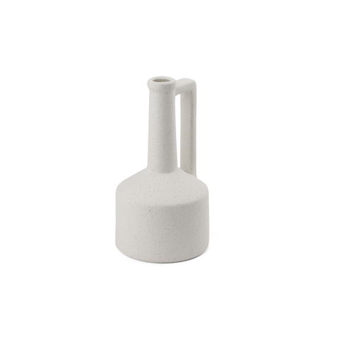 Burton 10.8H Small White Ceramic Jug Vase