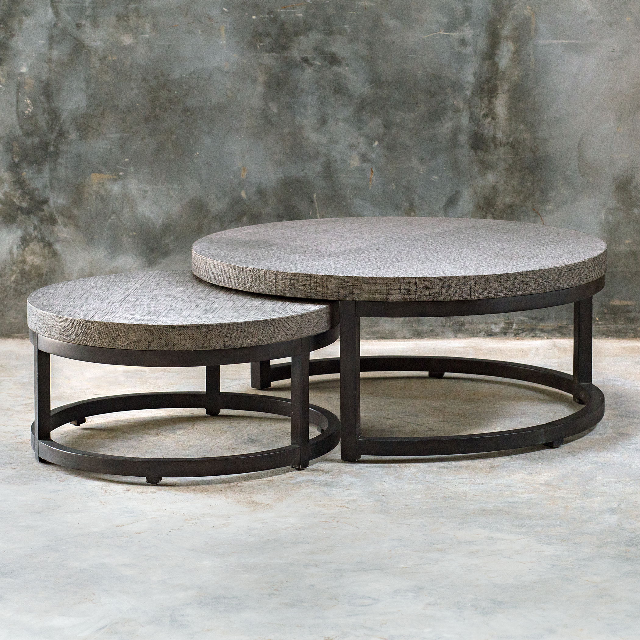 Aiyara Gray Nesting Tables Set/2, Furniture by Uttermost, 42.5" width x 18" height x 42.5" depth View 7