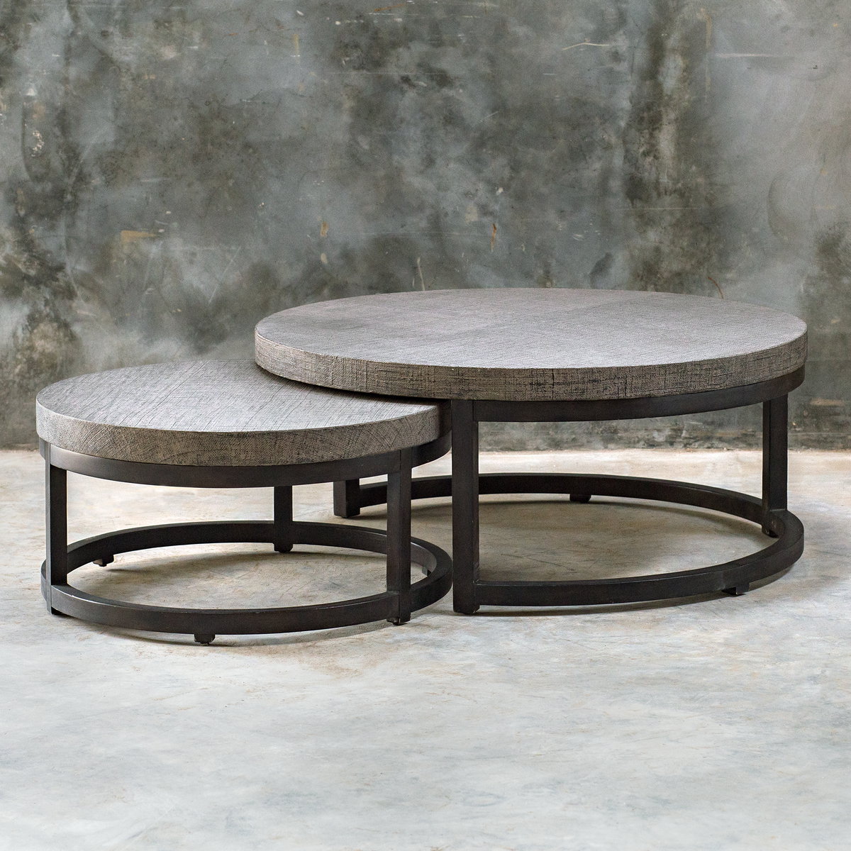 Aiyara Gray Nesting Tables Set/2, Side & End Table by Uttermost, 42.5" width x 18" height x 42.5" depth View 7