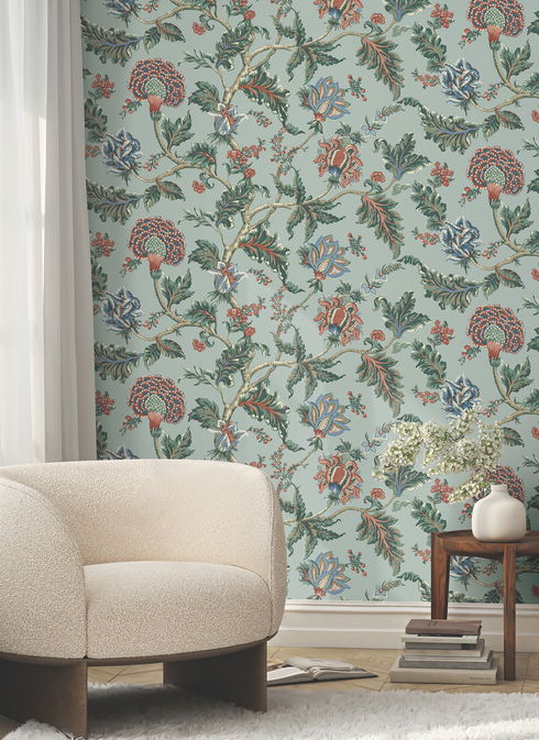 Monroe Teal Wallpaper