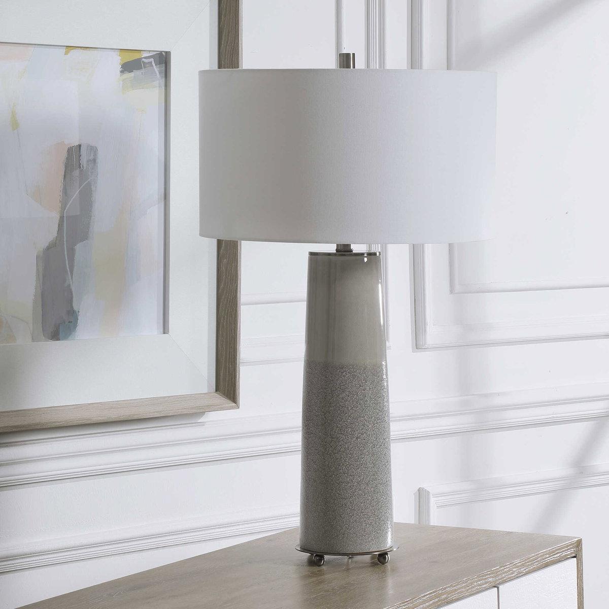 Abdel Gray Glaze Table Lamp, by Uttermost, 17" width x 30.75" height x 17" depth View 4