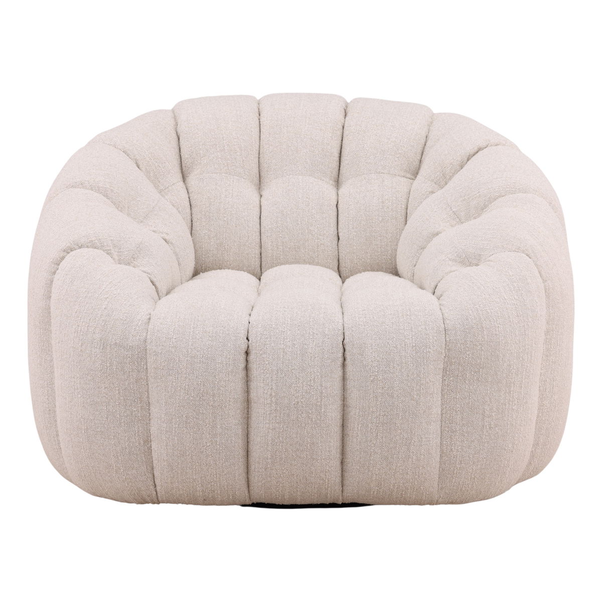 Rume Swivel Chair Cream, Accent Chair by Dovetail, 42.13" width x 30.71" height x 38.98" depth View 2