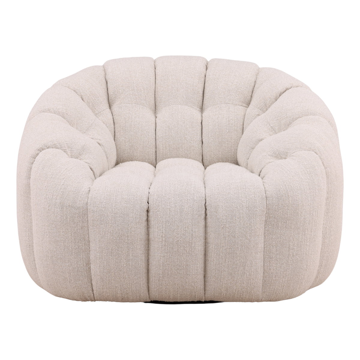 Rume Swivel Chair Cream, Accent Chair by Dovetail, 42.13" width x 30.71" height x 38.98" depth View 2