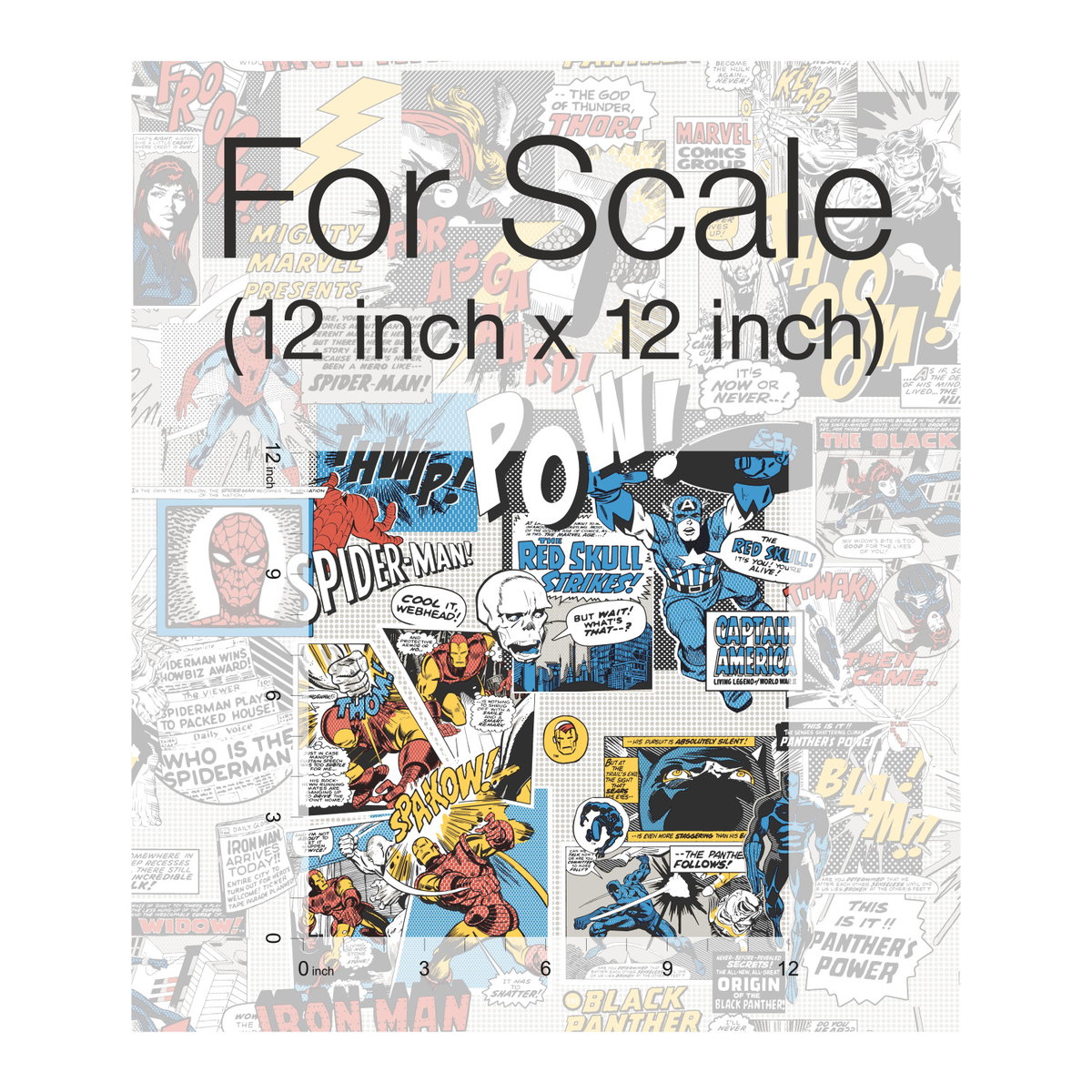 Marvel Comics Pow! Black & Blue Wallpaper, by York Wall, 33' length x 1'8.5" width x 0.02" depth View 3