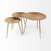 Reva III (Small) 16L x 16W Gold Round Top Cast Aluminum Accent Table, Side & End Table by Mercana, 16.25" length x 16.25" width x 17" height thumbnail 4
