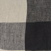 Raquel 13x21 Beige and Black Fabric Plaid Pillow Cover, Decorative Pillow by Mercana, 13" length x 21" width x 0.2" height thumbnail 7