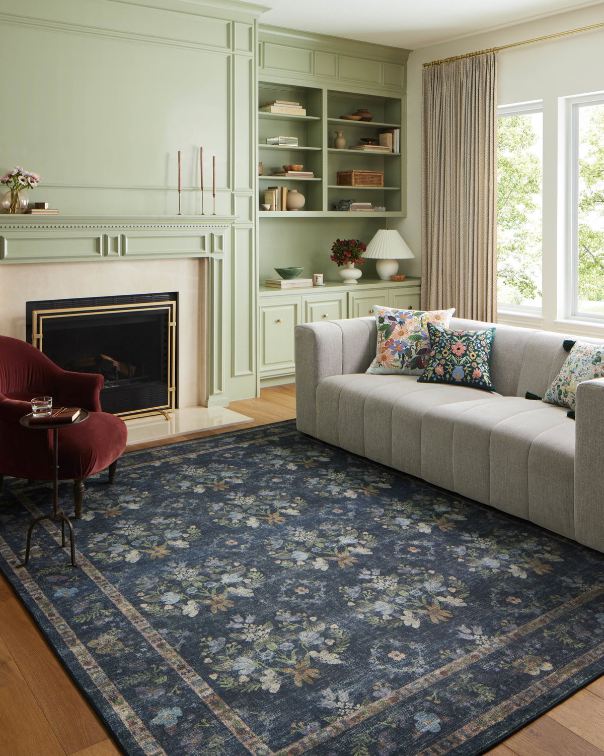 Rifle Paper Co. x Loloi Courtyard Rug, 5' length x 7'6" width View 2