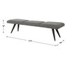 Bowtie Charcoal Fabric Bench, Benche by Uttermost, 72.5" width x 18" height x 20" depth thumbnail 3