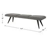 Bowtie Charcoal Fabric Bench, Furniture by Uttermost, 72.5" width x 18" height x 20" depth thumbnail 3