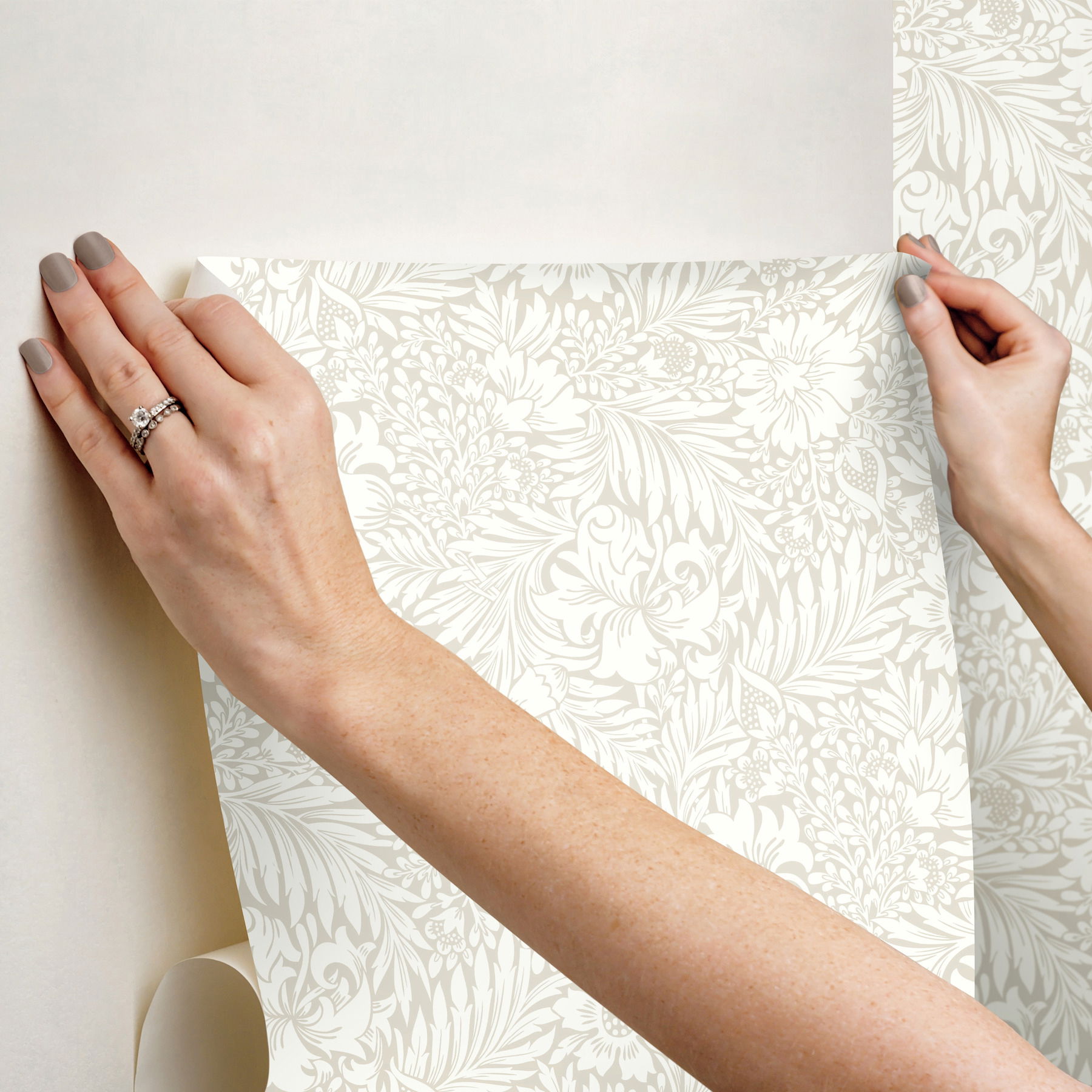 Modern Acanthus Wicker Peel & Stick Wallpaper large image 