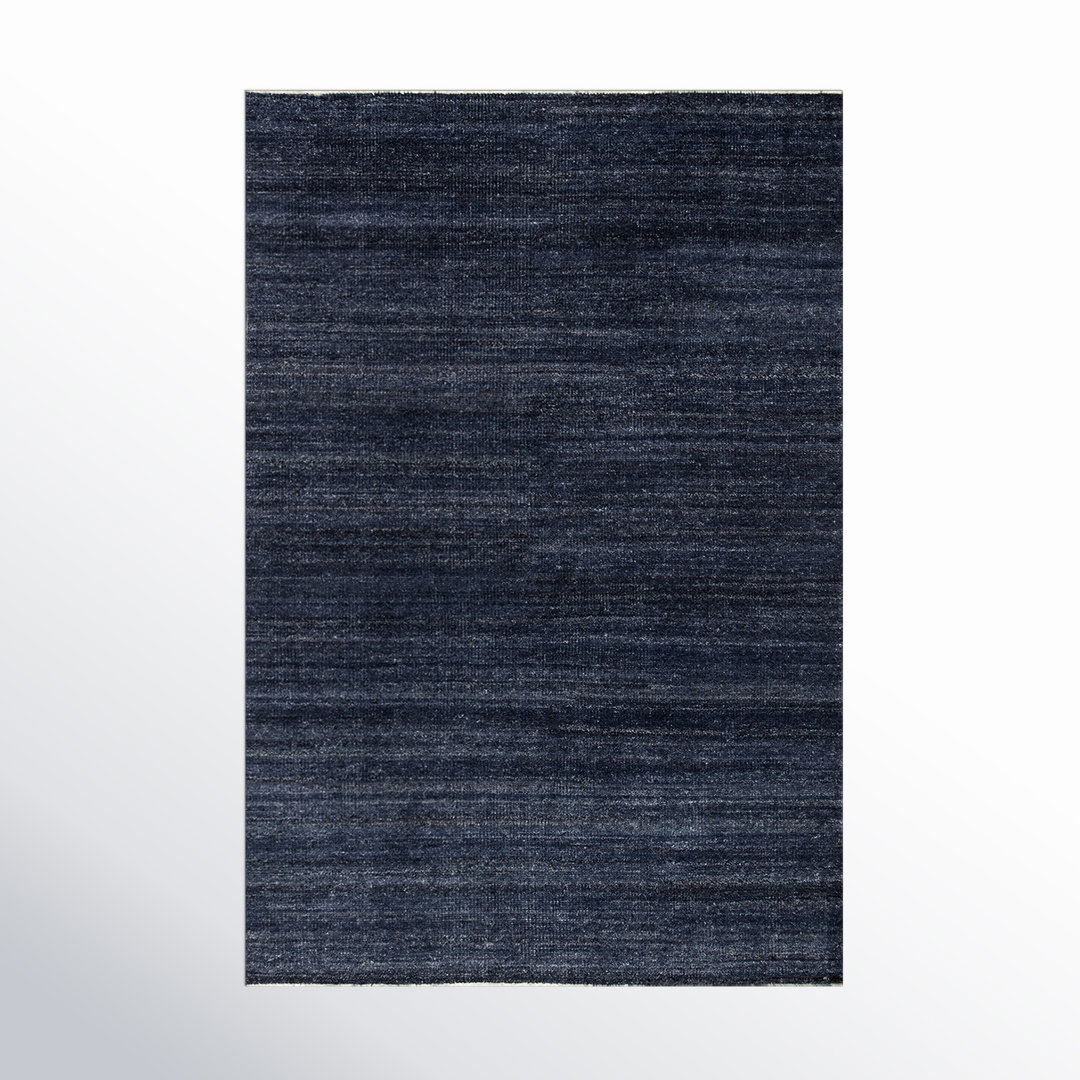 Jaipur Living Origin Hand-Knotted Solid Dark Blue Area Rug (10'X14') large image 