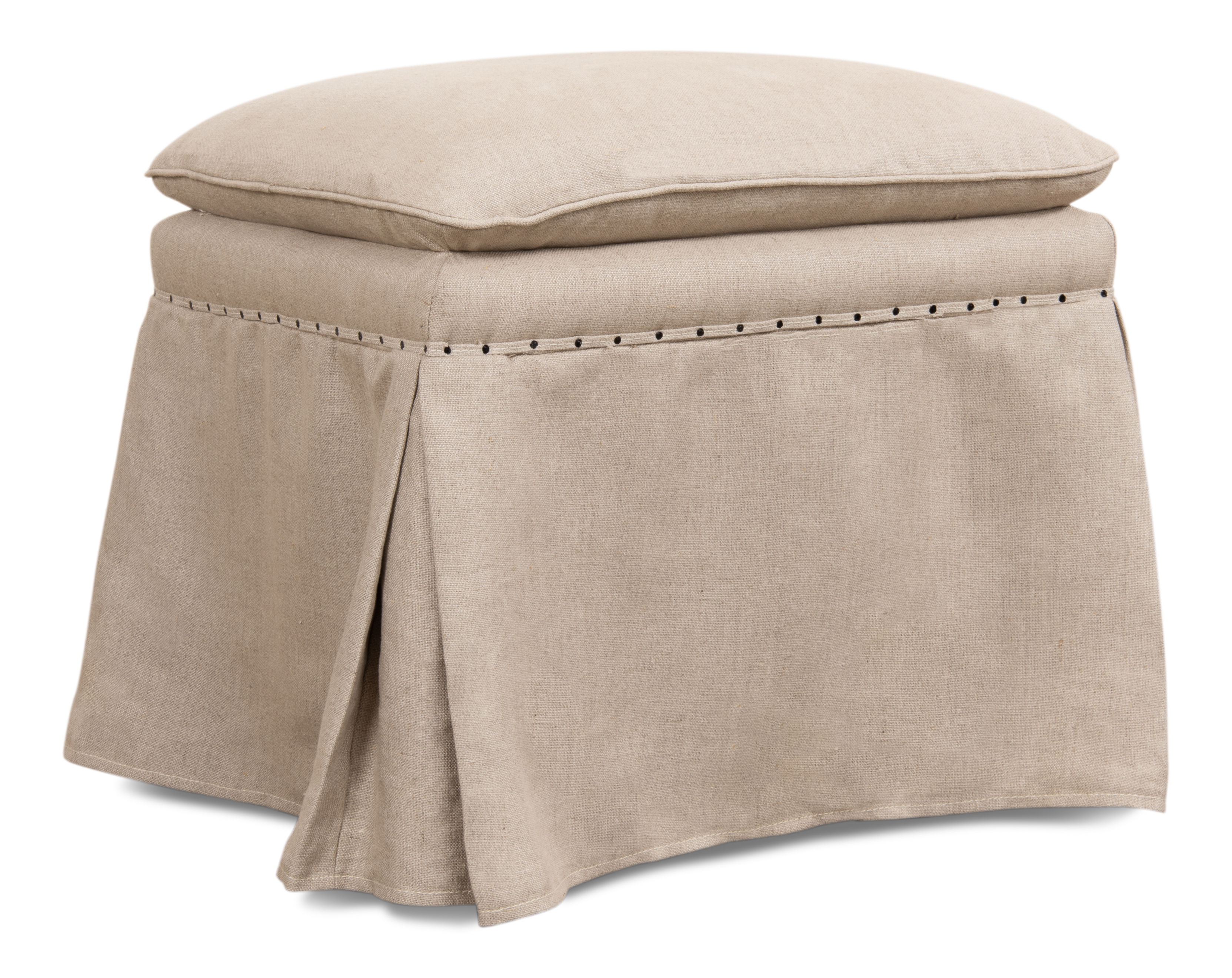 Draped Ottoman, Seating by Sarreid, 22" length x 16" width x 19" height View 1