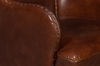 Whitney Distilled Leather Chair,Brown, Seating by Sarreid, 26" length x 33" width x 41" height thumbnail 5
