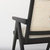 Donna Cane Back Dining Side Chair | Natural Linen with Black Wood, Dining Chair by Mercana, 21.65" length x 21.65" width x 32" height thumbnail 11