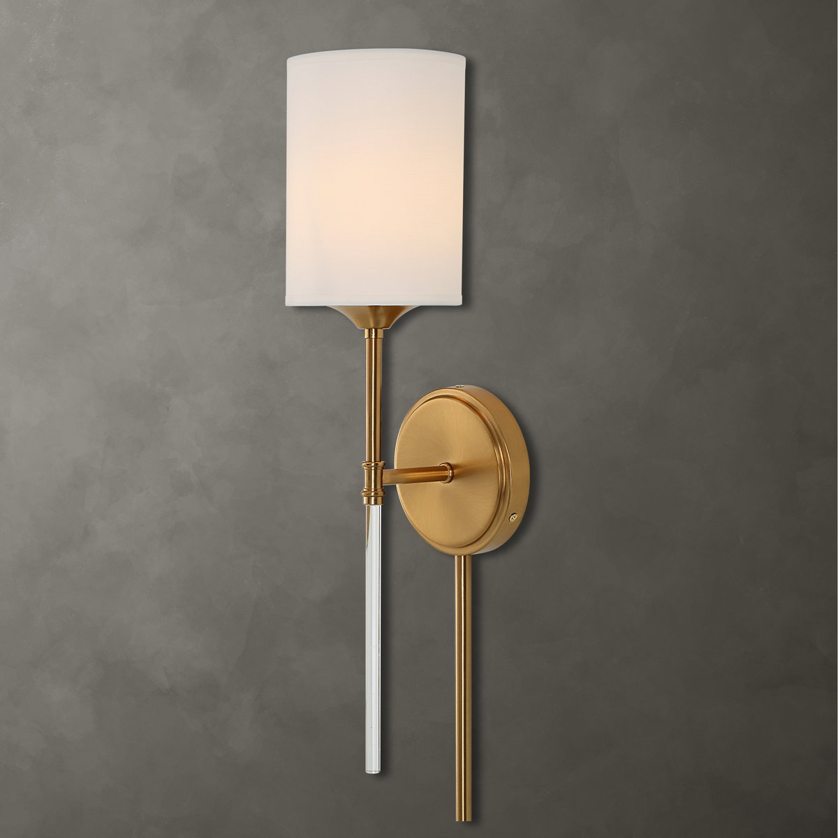 Awyr 1 Light Brass Sconce, by Uttermost, 5" width x 20" height x 6.5" depth View 2