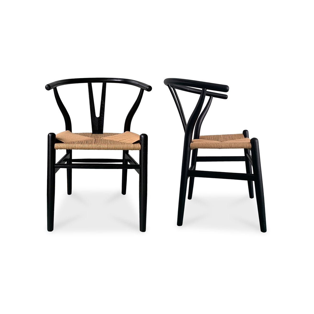 Ventana Dining Chair Black And Natural - Set Of Two, by Moe's Home, 19.5" width x 31" height x 16.5" depth View 1
