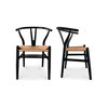 Ventana Dining Chair Black And Natural - Set Of Two, by Moe's Home, 19.5" width x 31" height x 16.5" depth thumbnail 1