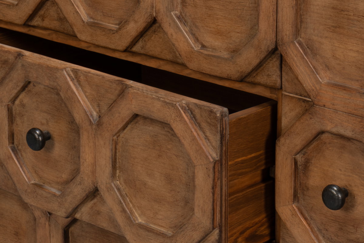Becket Sideboard  Brown, by Sarreid, 1'8" length x 6'2" width x 2'9" height View 12
