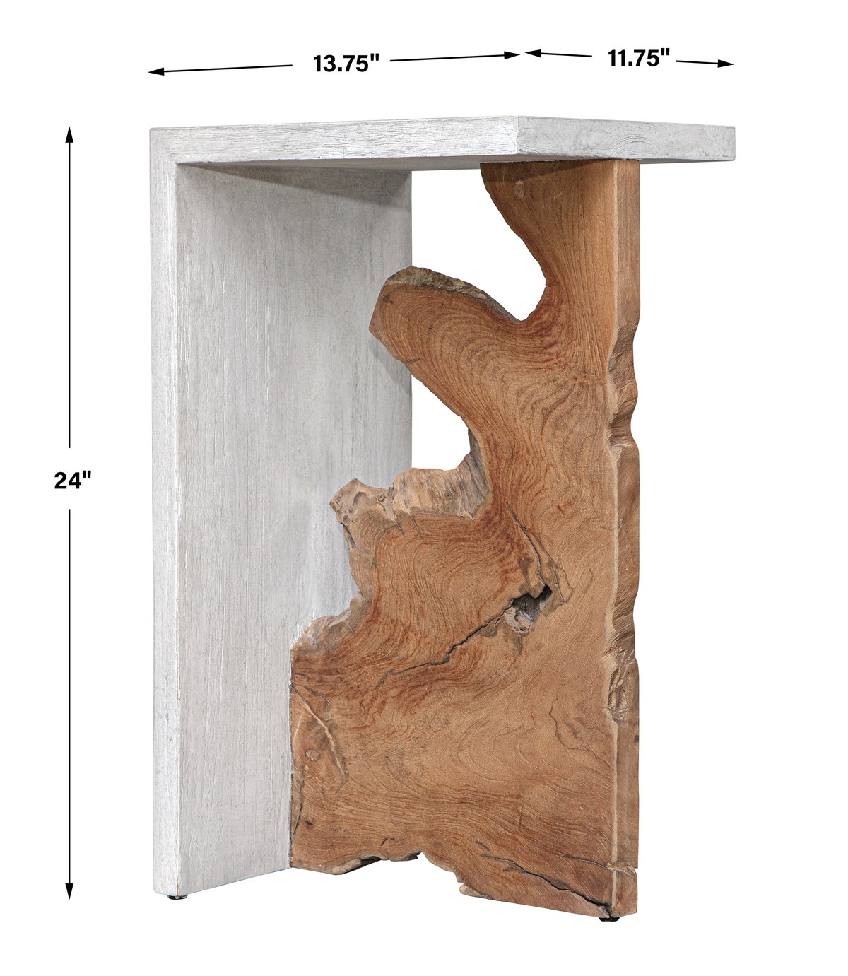 Intersect Modern Accent Table, Side & End Table by Uttermost, 13.78" width x 23.62" height x 11.81" depth View 3