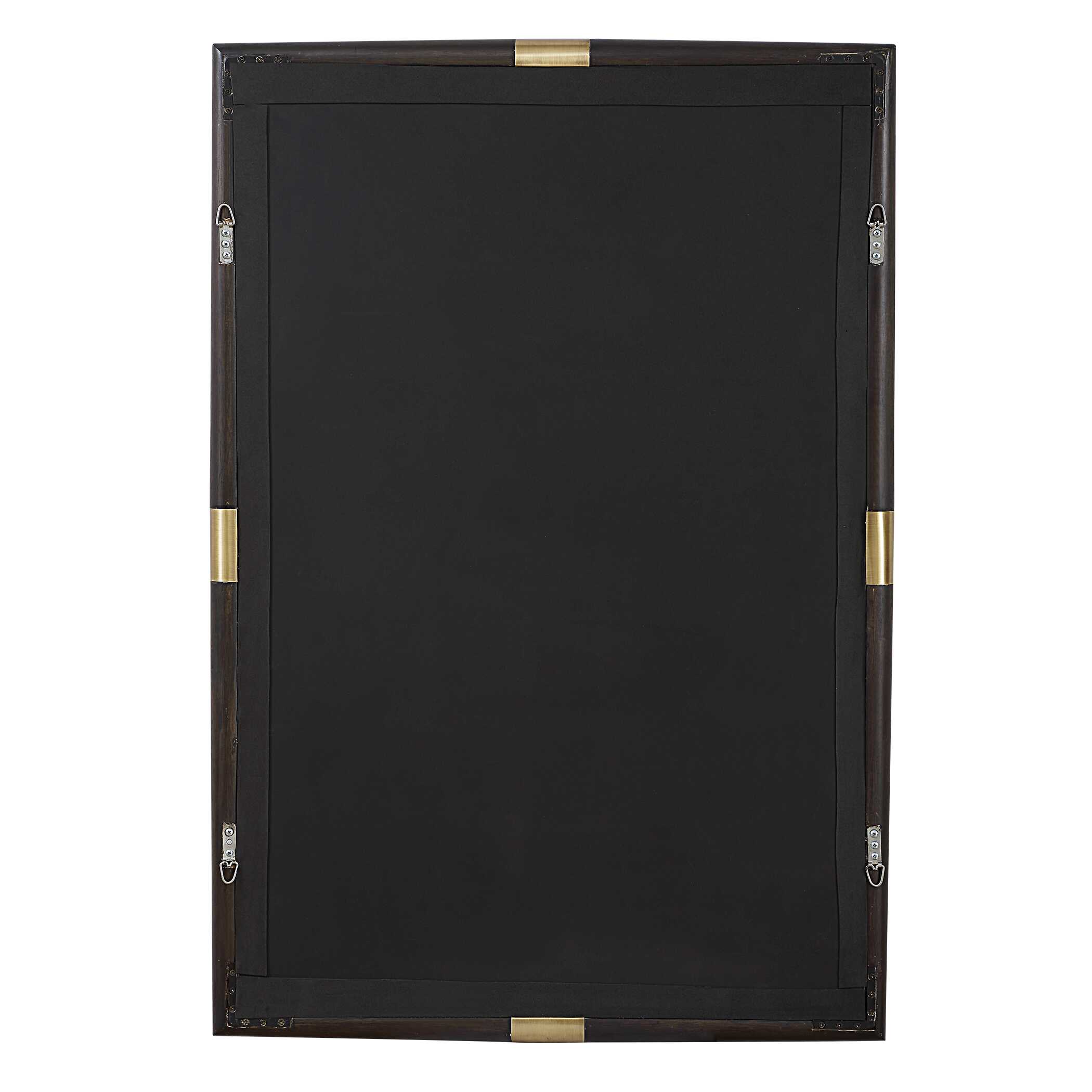 Larkin Dark Wood & Brass Mirror large image 