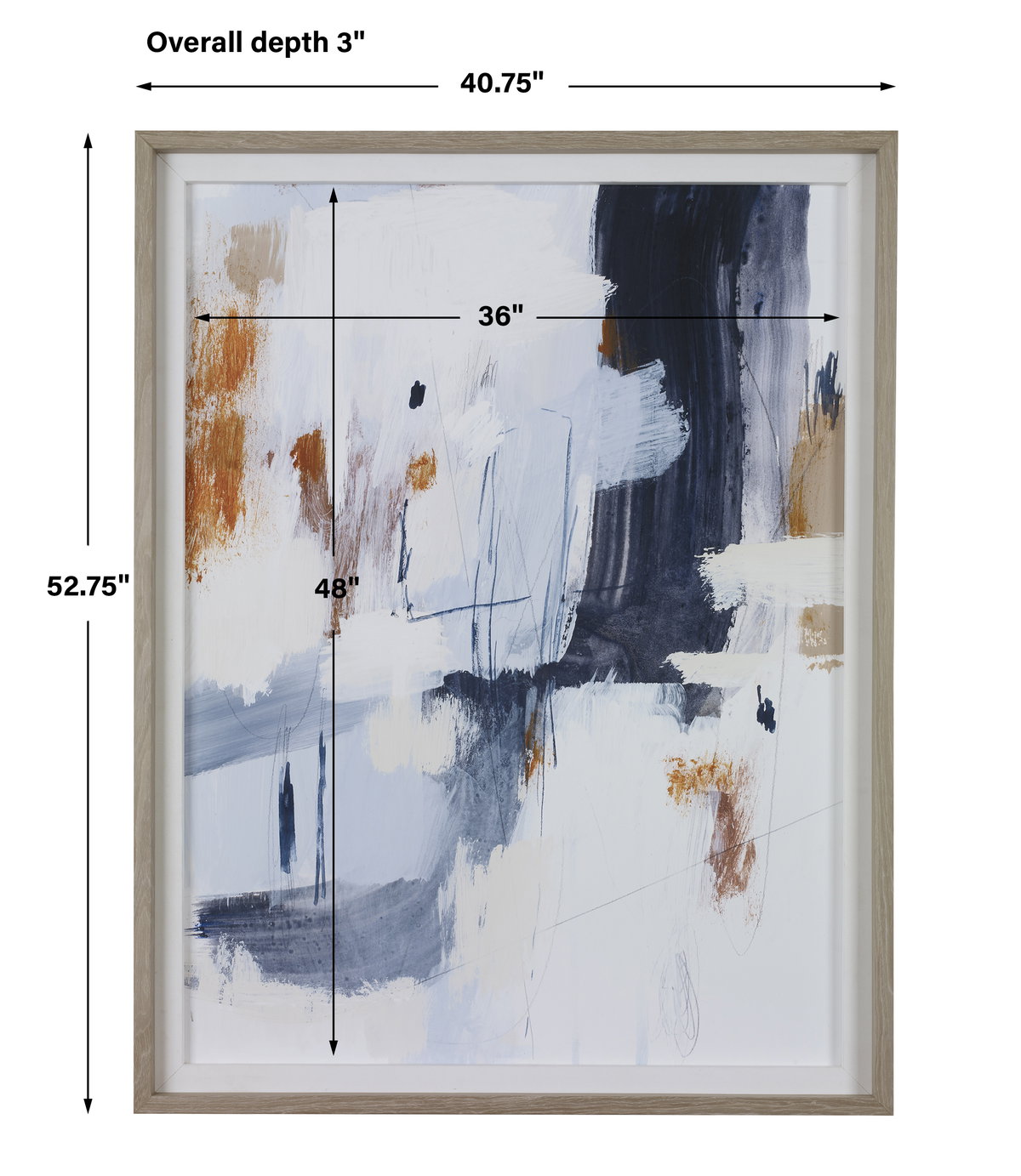 Variant Abstract Framed Print, Painting by Uttermost, 40.75" width x 52.75" height x 3" depth View 3