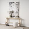 Siren Cream Fabric with Light Brown Wood Round Accent Stool thumbnail 1