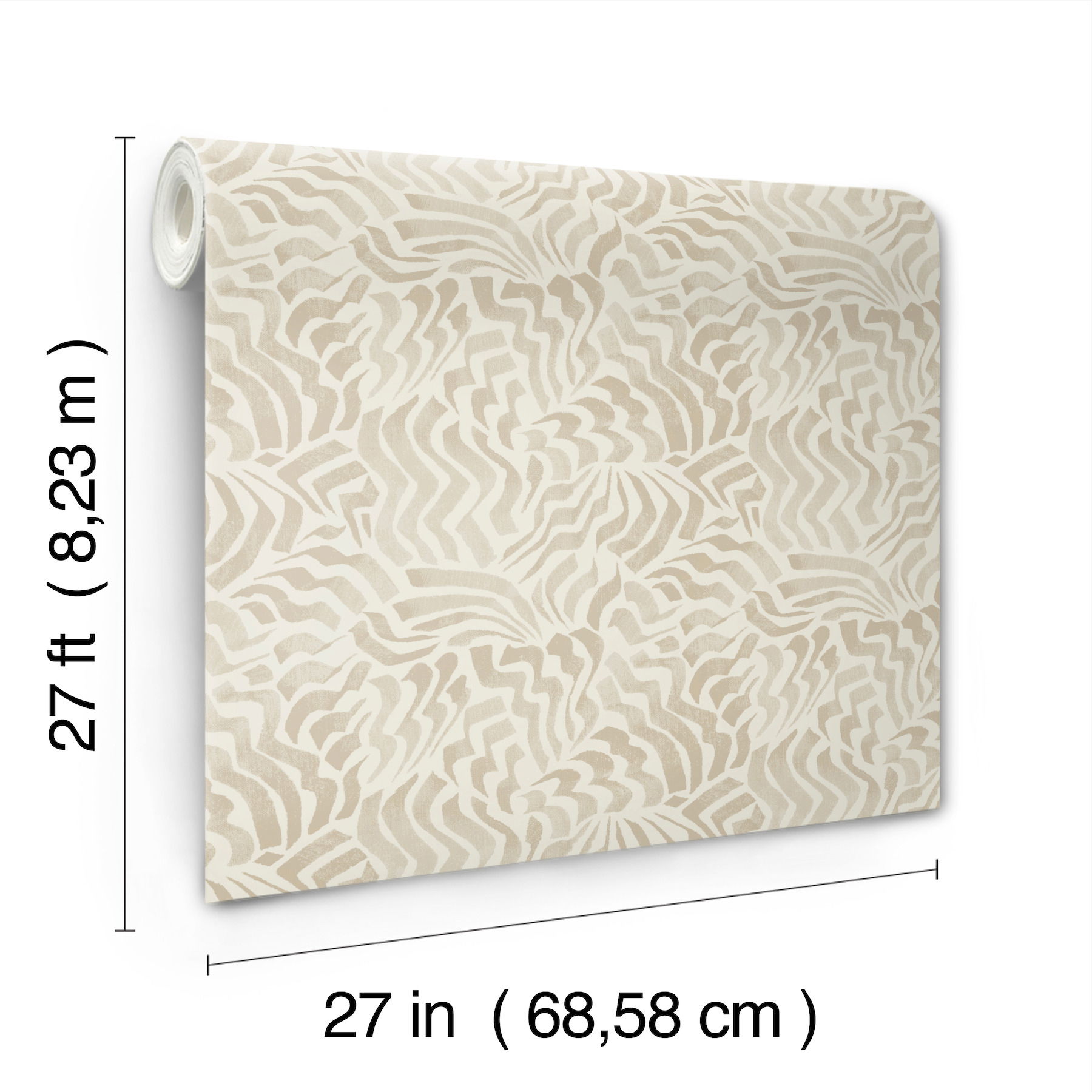 Zora Wave Taupe Wallpaper large image 