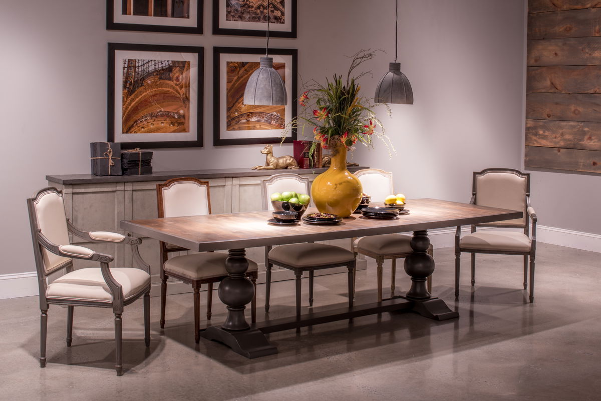 Rectangular Dining Table  As Shown, by Sarreid, 3'4" length x 9' width x 2'6" height View 13