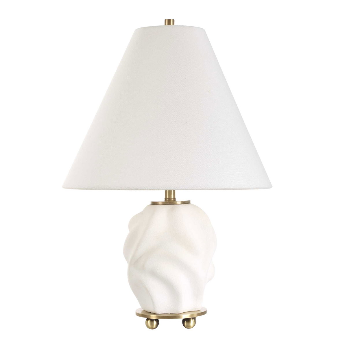 Bora White Accent Lamp, Table Lamp by Uttermost, 12" width x 17.5" height x 12" depth View 4