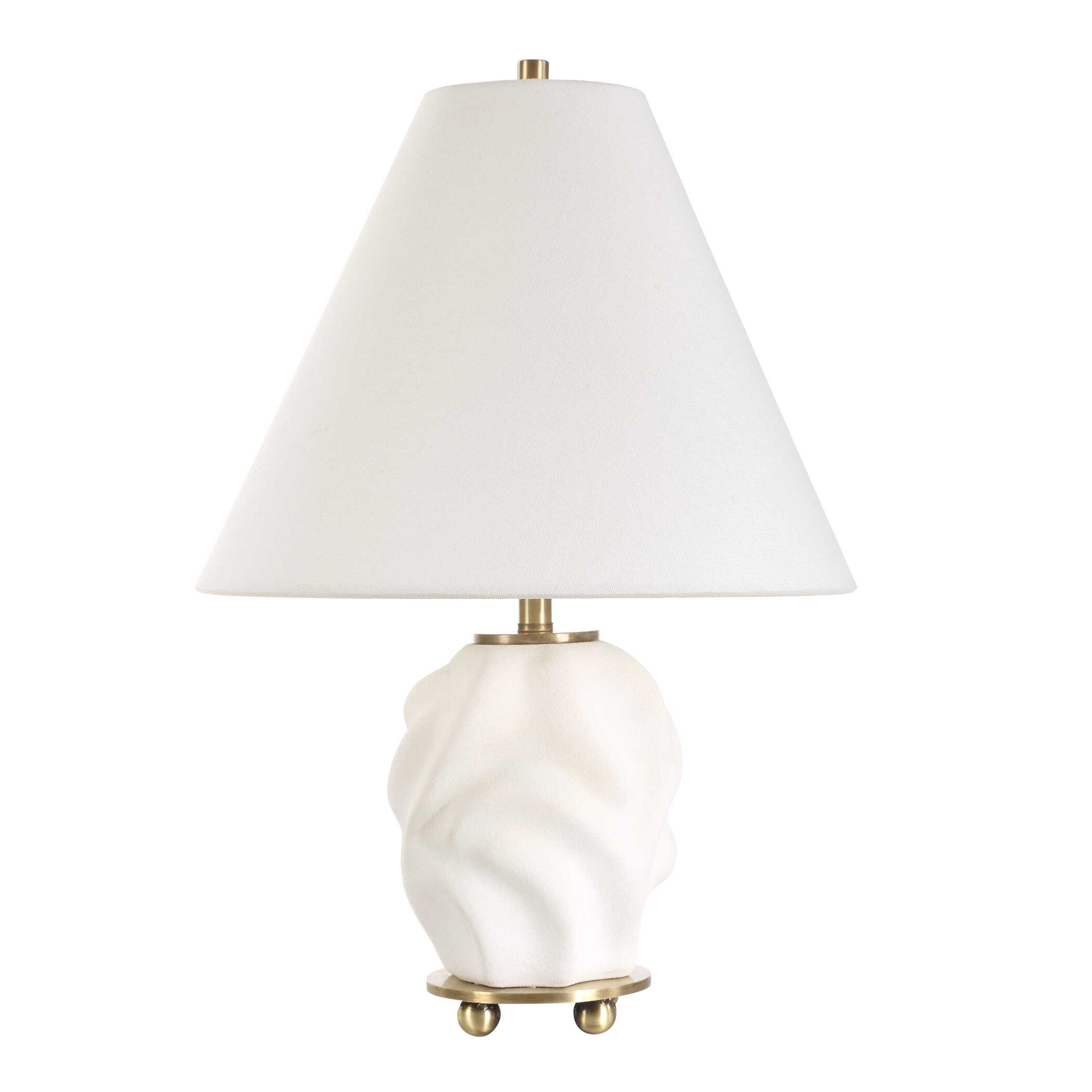 Bora White Accent Lamp, by Uttermost, 12" width x 17.5" height x 12" depth View 4