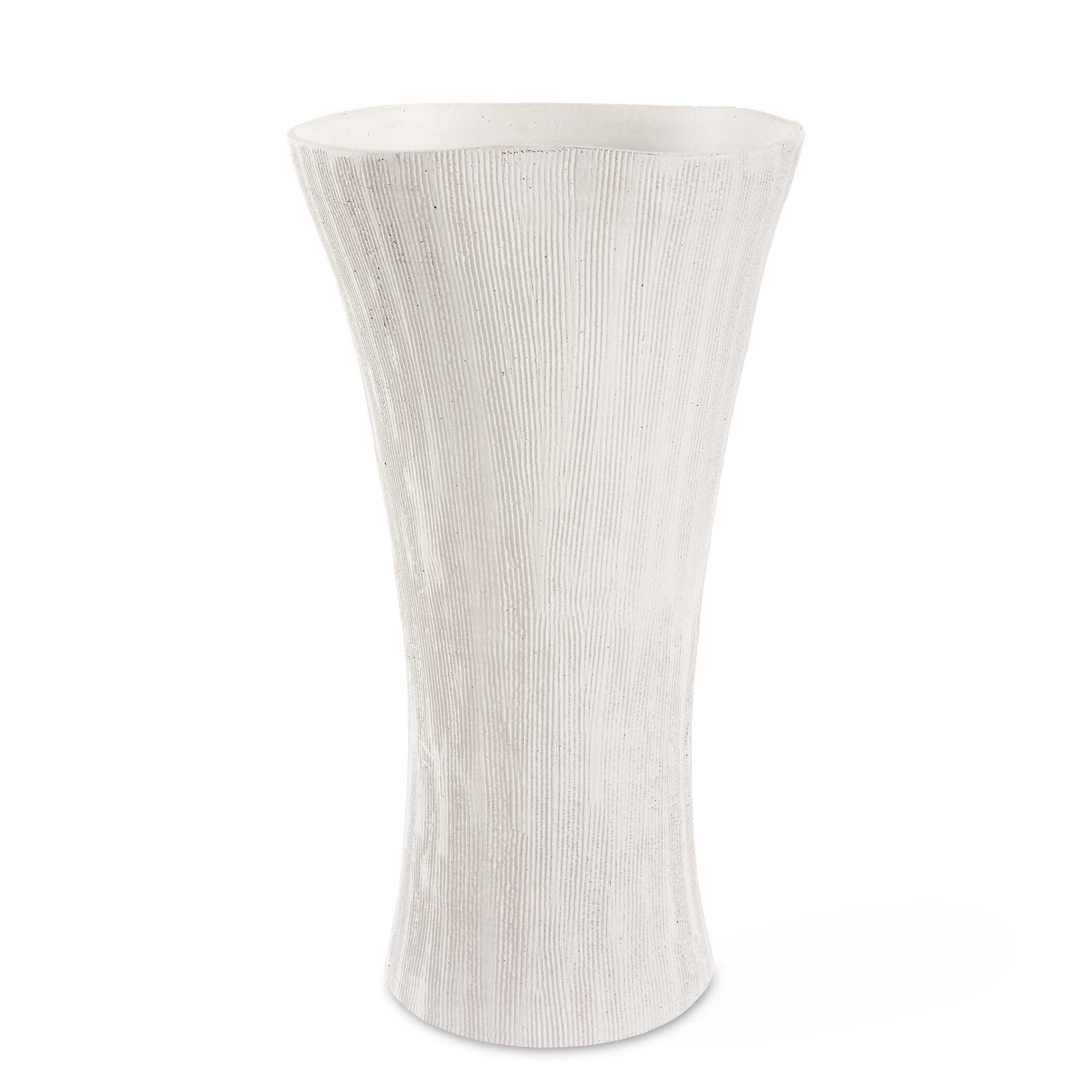 Floreana Tall White Vase, Decorative by Uttermost, 8" width x 15.5" height x 8" depth View 1