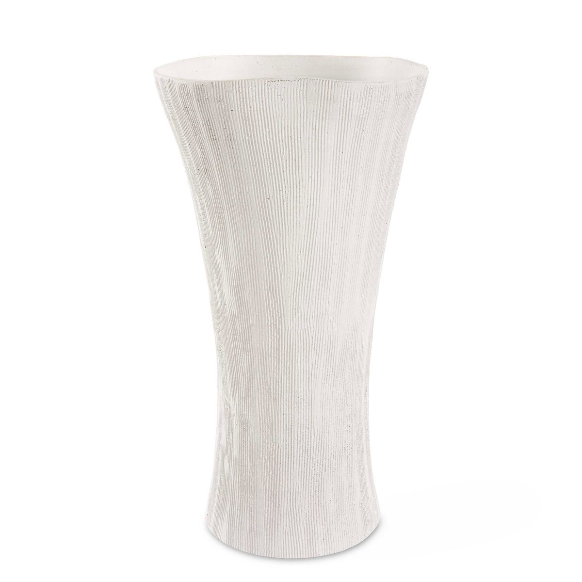 Floreana Tall White Vase, by Uttermost, 8" width x 15.5" height x 8" depth View 1