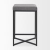 Frodo Backless 26.4in Seat Counter Stool | Gray Fabric with Black Iron, Counter & Bar Stool by Mercana, 16.54" length x 16.54" width x 26.38" height thumbnail 4