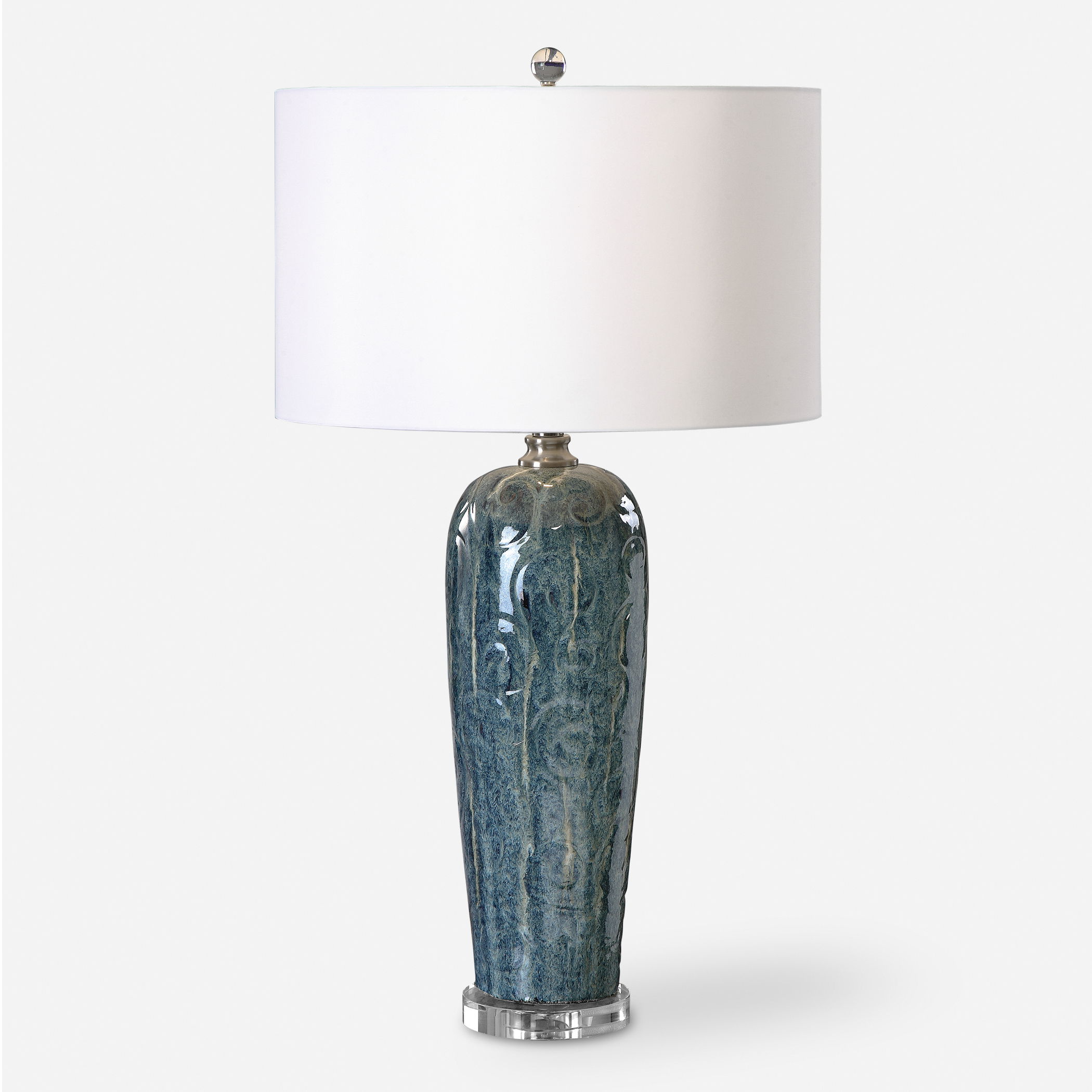 Maira Blue Ceramic Table Lamp large image 