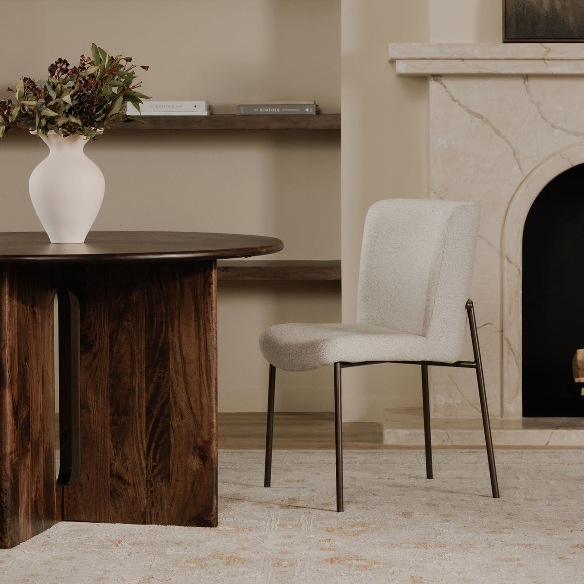 Early Dining Chair Beige-set Of Two, by Moe's Home, 21.7" width x 33.5" height x 23.8" depth View 6