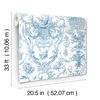 Old World Toile Blue & White Wallpaper thumbnail 3