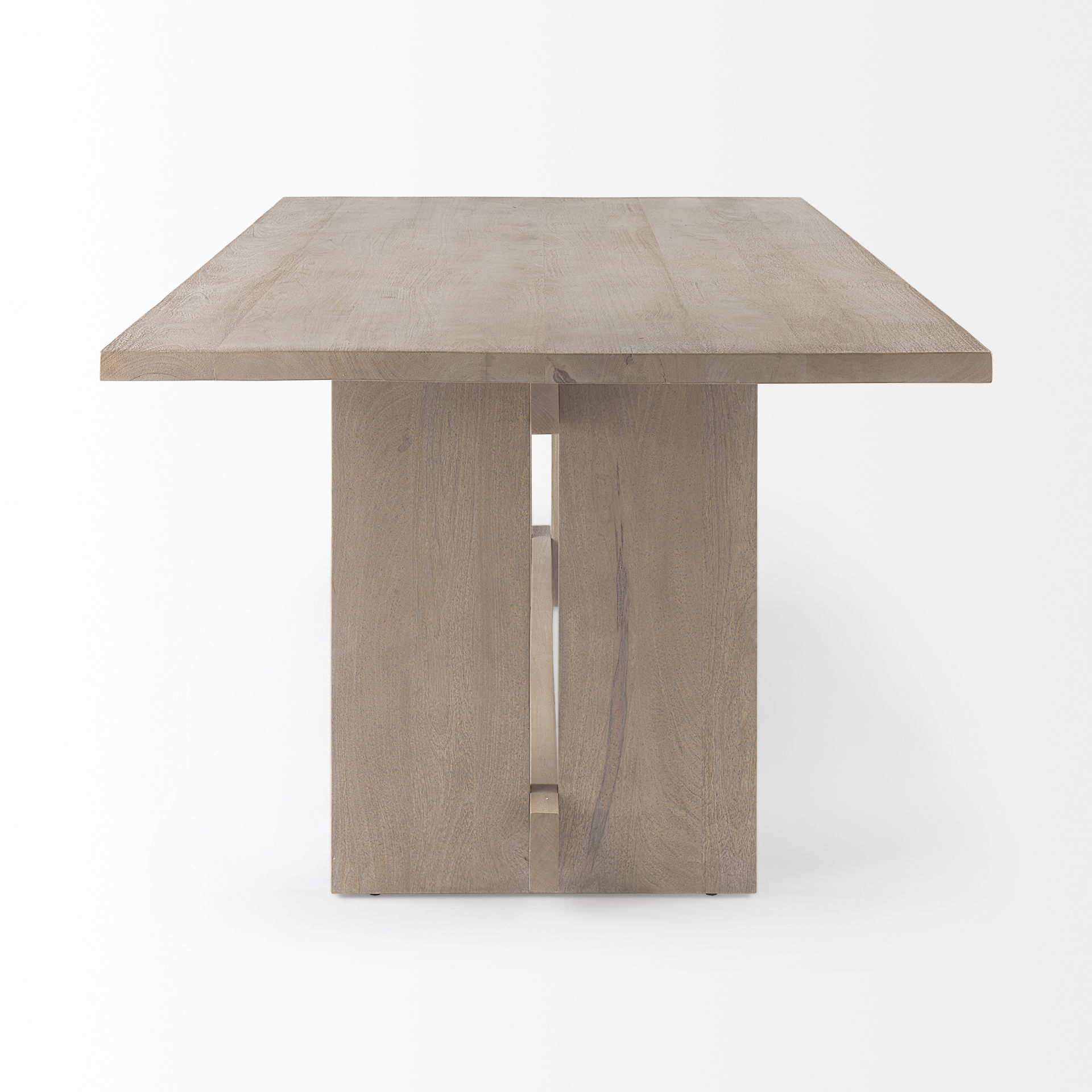 Aida 84L Light Gray Wood Dining Table large image 