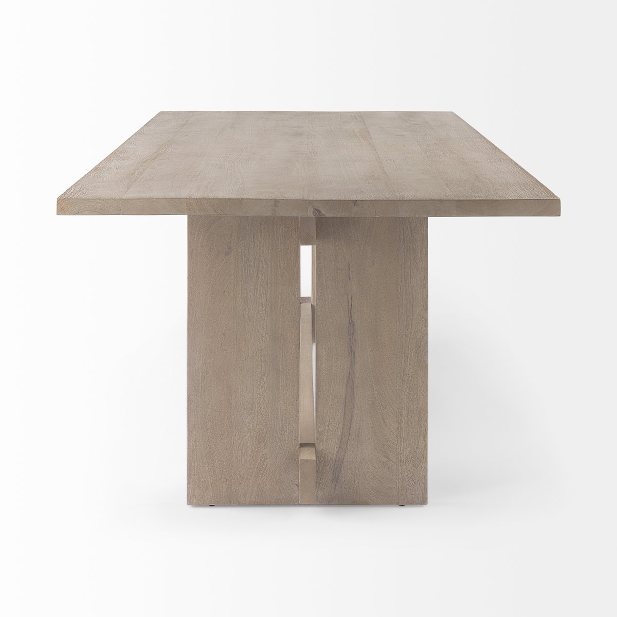 Aida 84'L x 42'W Rectangular Dining Table | Modern | Light Gray Wood | Seats 8, by Mercana, 84" length x 42" width x 30" height View 5
