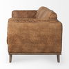 Brooks  Cognac Brown Faux Leather Three Seater Sofa with Medium Brown Wooden Legs thumbnail 7
