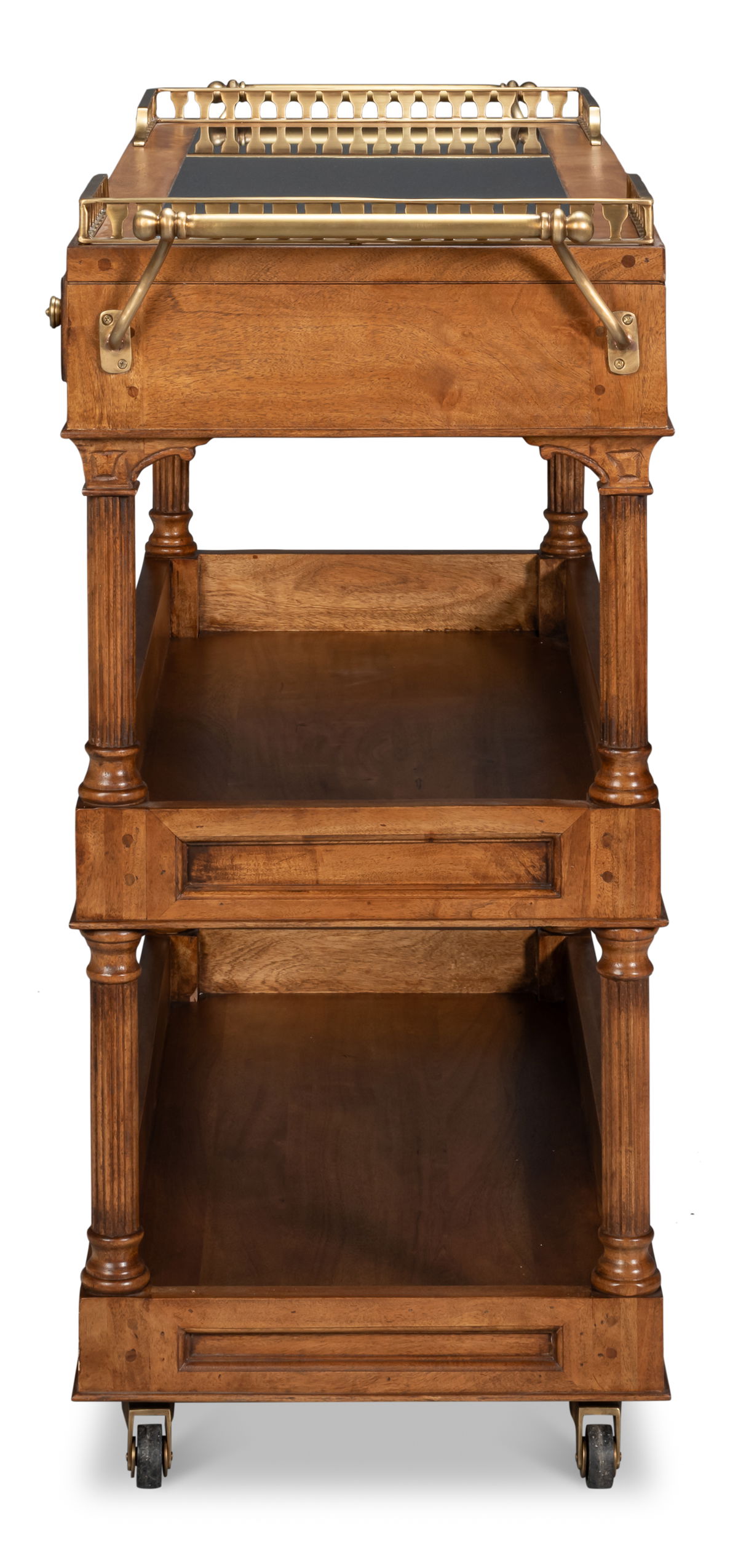 Capital Serving Cart  Fruitwood Finish, by Sarreid, 1'7" length x 4'4" width x 3'3" height View 4