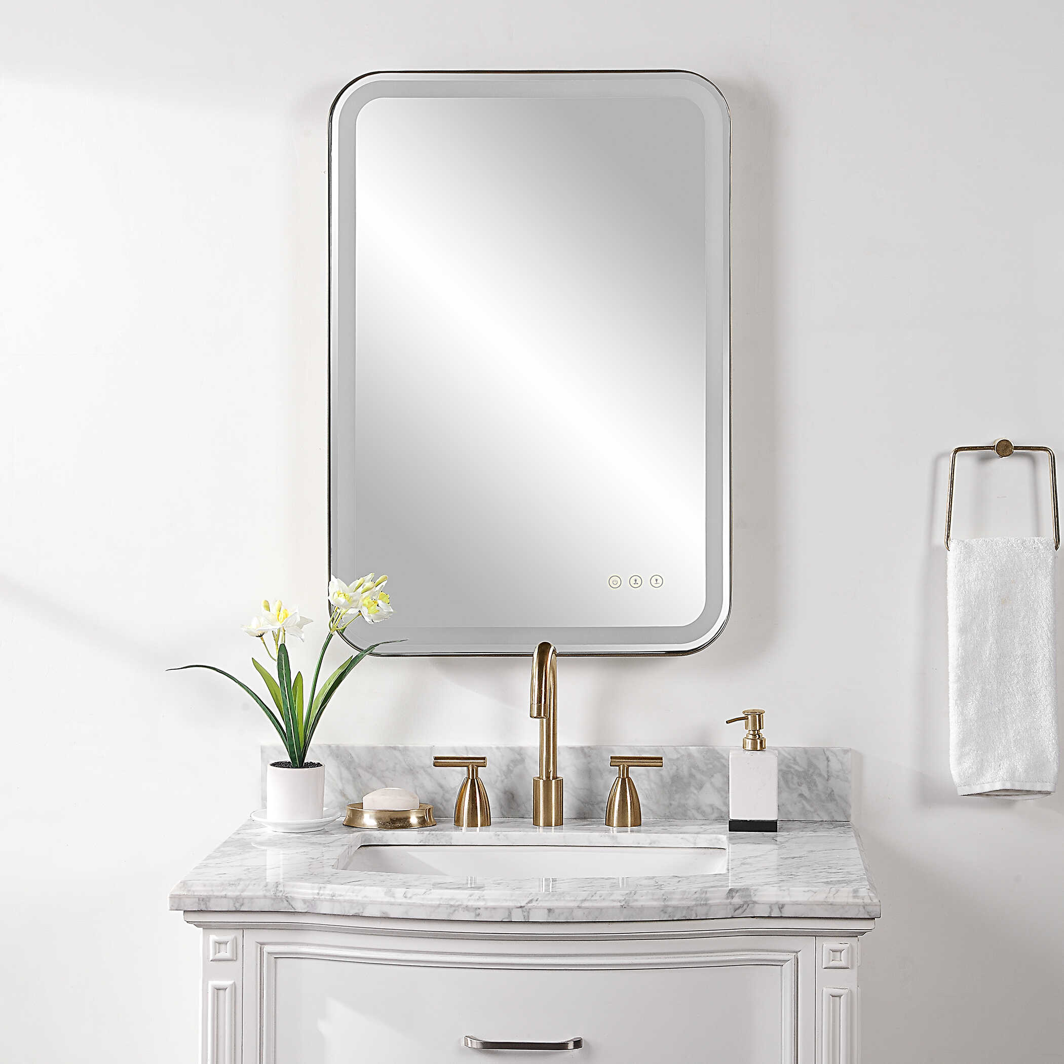 Crofton Lighted Black Vanity Mirror Crofton Lighted Black Vanity Mirror large image