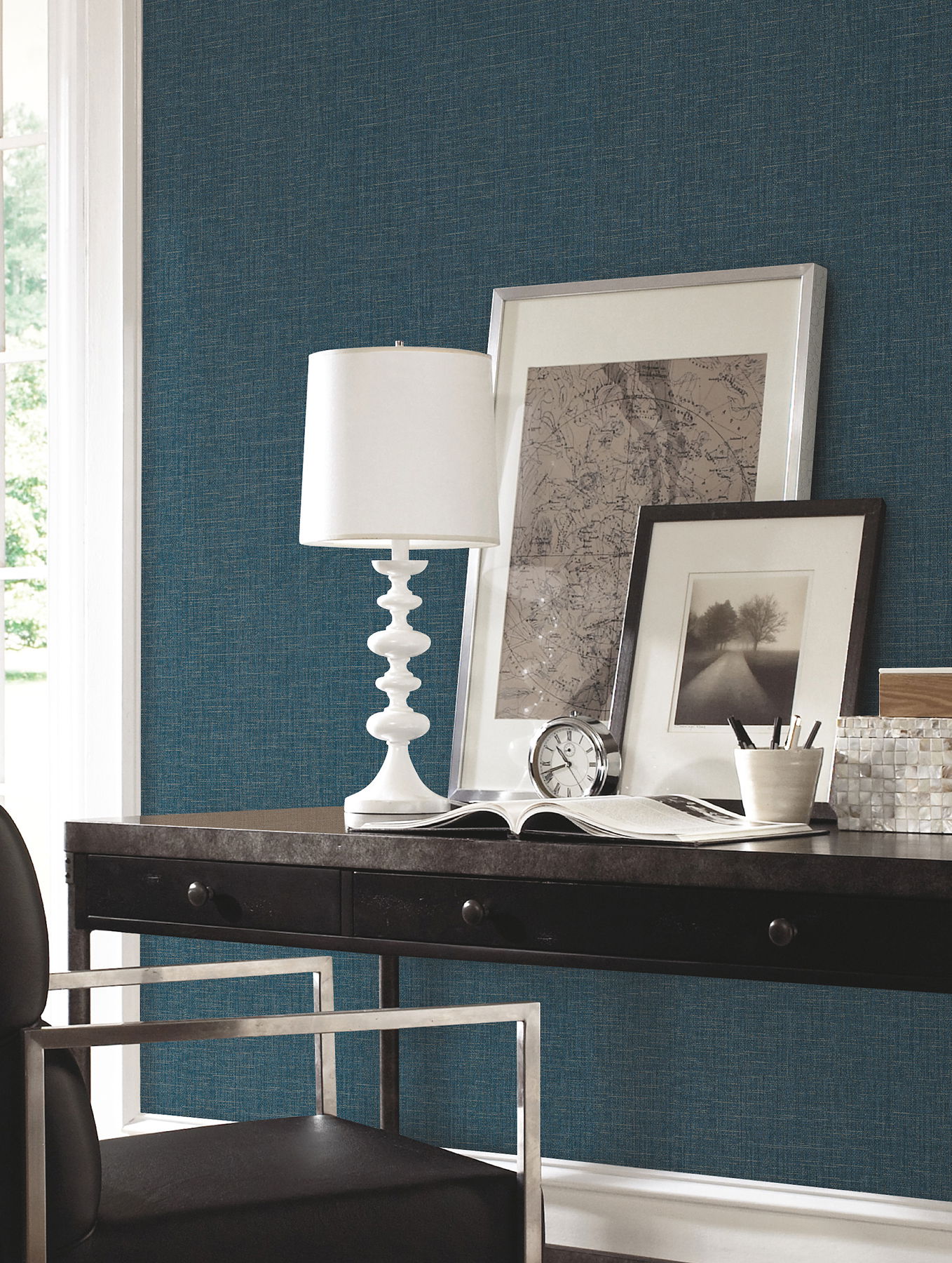 Berwick Indigo Wallpaper, by York Wall, 30' length x 2'2" width x 0.02" depth View 2