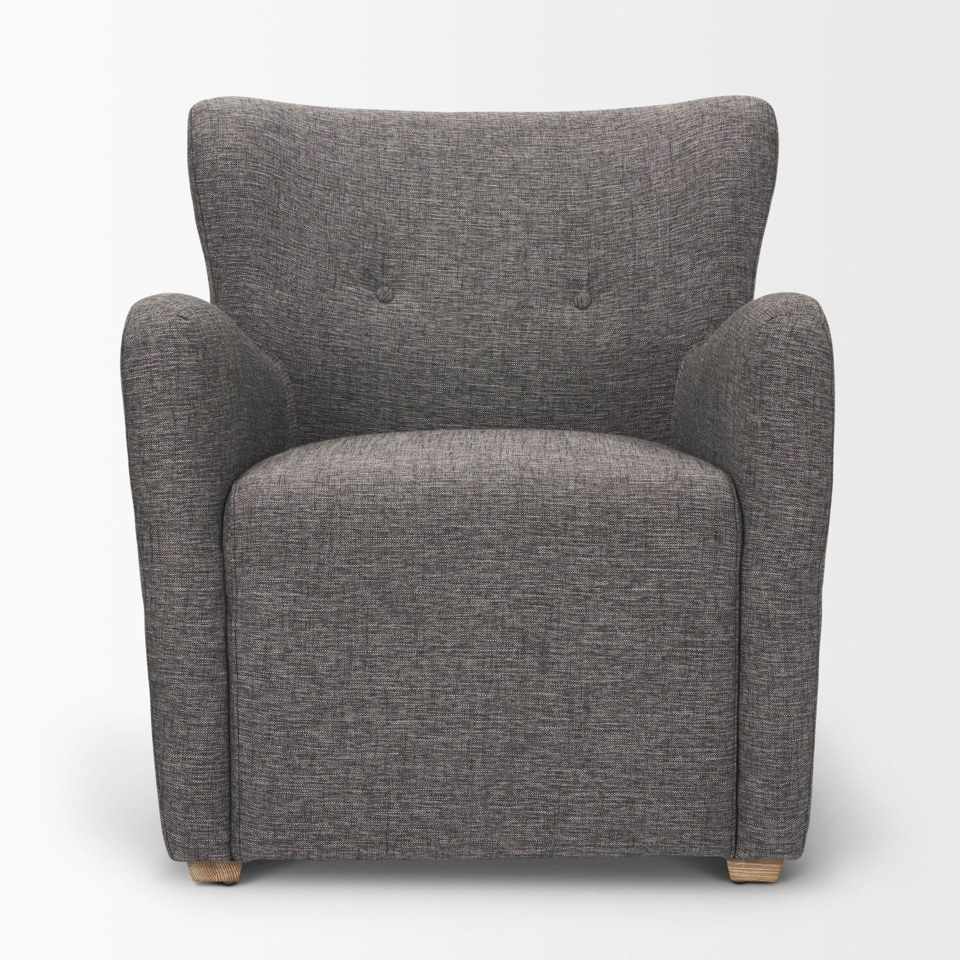Dunstan Accent Chair Upholstered Gray Twill Fabric and Medium Brown Wood Feet large image 