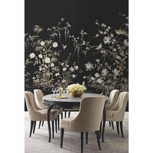 Flowering Vine Chino Black Wall Mural