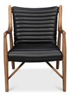 Singletary Leather Chair  Onyx Black, by Sarreid, 2'4" length x 2'3" width x 2'8" height thumbnail 2
