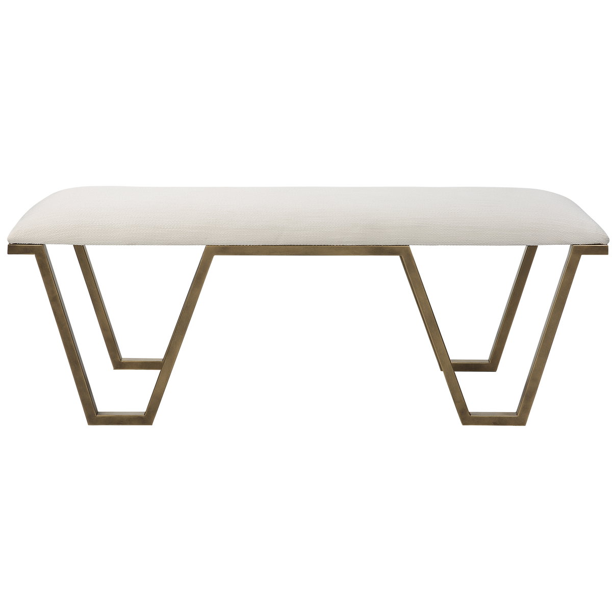 Farrah Geometric Bench, Benche by Uttermost, 53.75" width x 20.67" height x 15.75" depth View 1