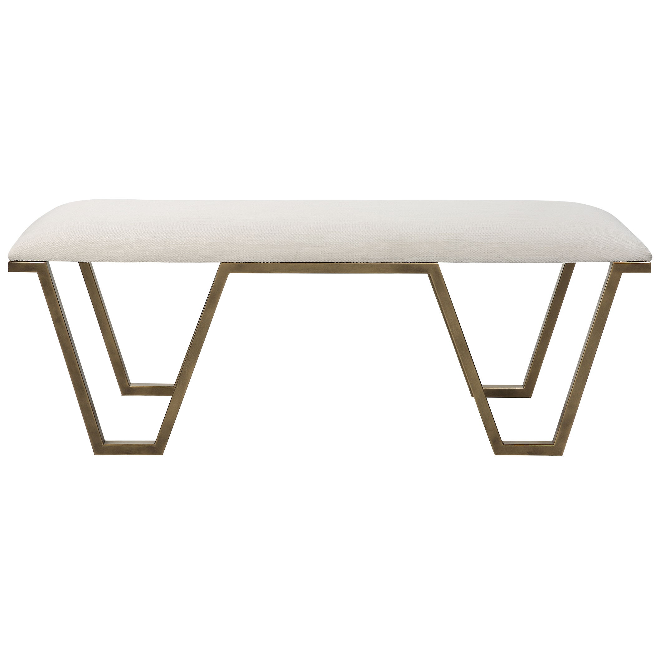 Farrah Geometric Bench, Furniture by Uttermost, 53.75" width x 20.67" height x 15.75" depth View 1
