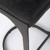 Tyson Backless 31in Seat Bar Stool | Black Leather with Black Metal, Counter & Bar Stool by Mercana, 17.25" length x 17.5" width x 31.25" height thumbnail 7