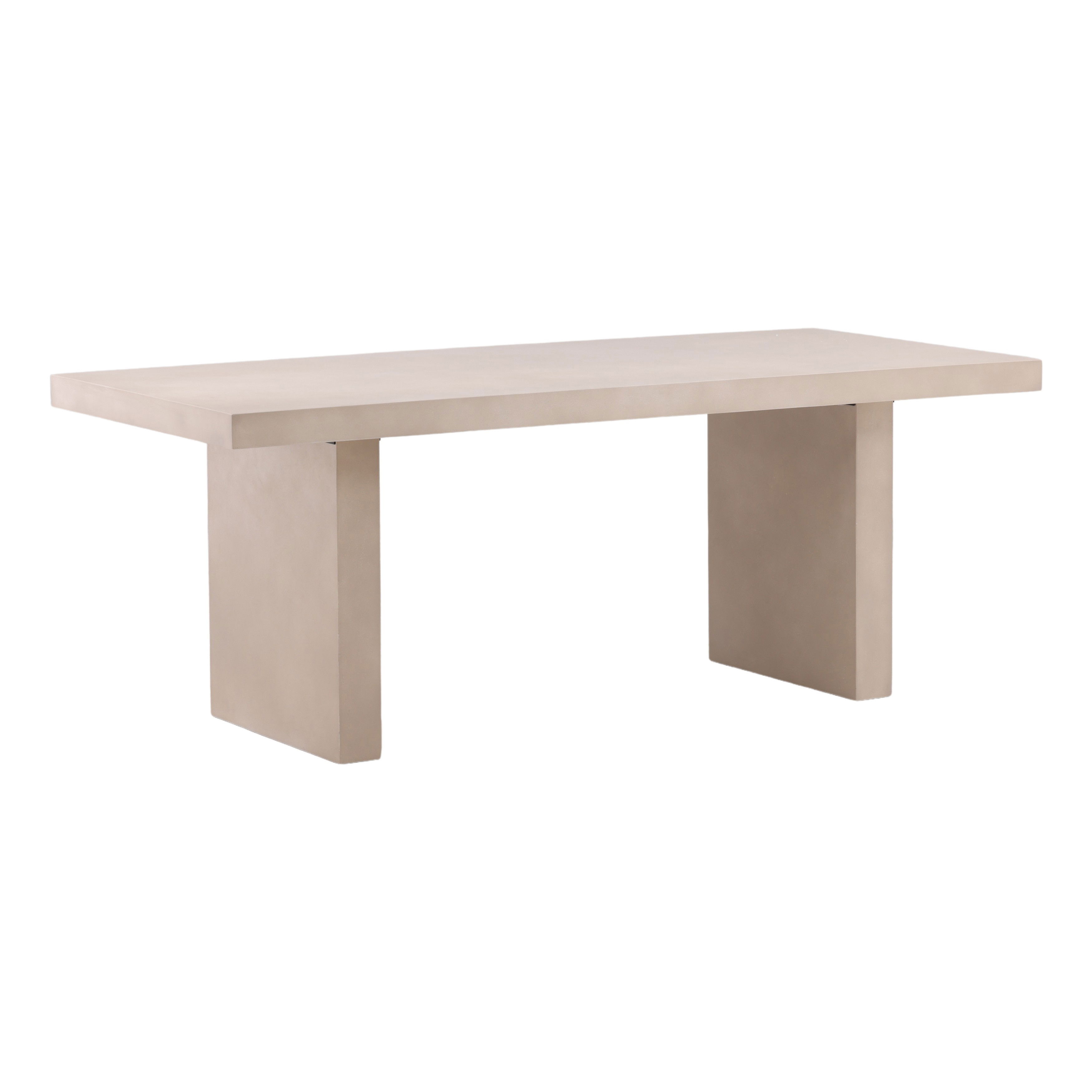 Santino Outdoor Dining Table Sand, by Dovetail, 78.75" width x 30.1" height x 35.3" depth View 1