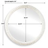 Akiko White Round Mirror, by Uttermost, 35.5" width x 35.5" height x 2.75" depth thumbnail 3